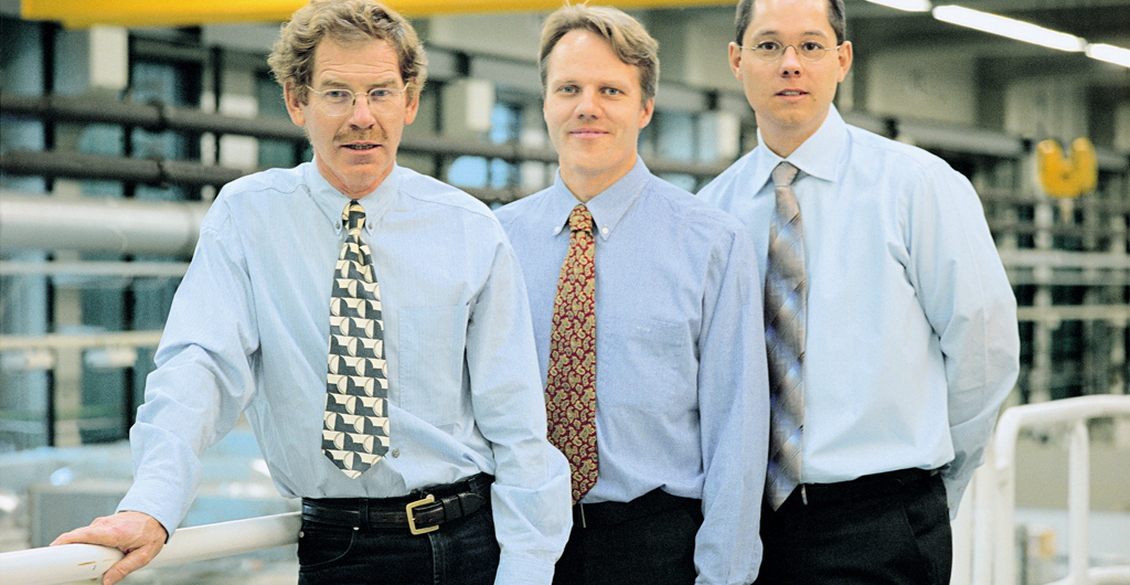 Joseph-von-Fraunhofer-Preis 2003: Dr. Konrad Wissenbach, Dr. Wilhelm Meiners und Dr. Christoph Over (von links)